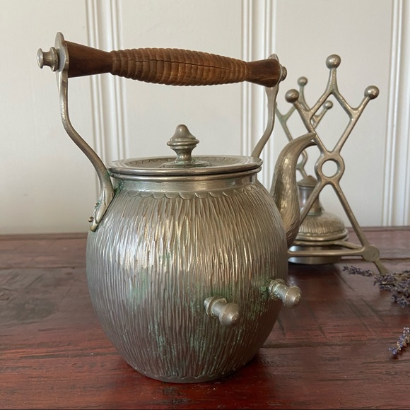 Antique Tilting Spirit Kettle with Stand - Picture 4 of 11